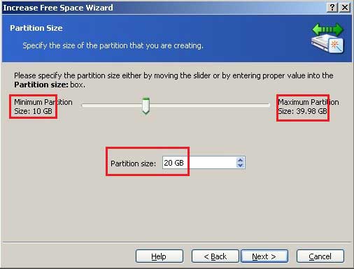 Increase partition